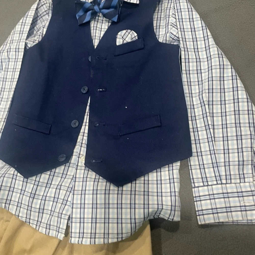 Nautica Toddler and Little Boys 4-Pc. Twill Machine Washable Vest Set